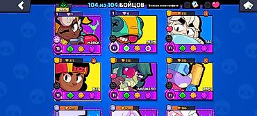 512: Игровой аккаунт Brawl Stars Основные характеристики: - Всего бойцов — 6