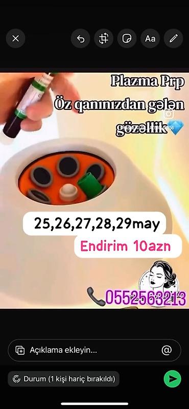 Sağlamlıq və gözəllik: PRP plazma proseduru – “öz qanınızdan gələn gözəllik”. Xidmətin — 2
