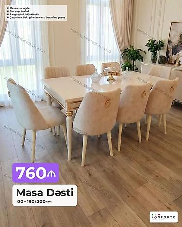 Ev və bağ: Məhsul: Masa Dəsti - Masa ölçüsü: 90×160/200 sm (açılan mexanizmli) - — 1