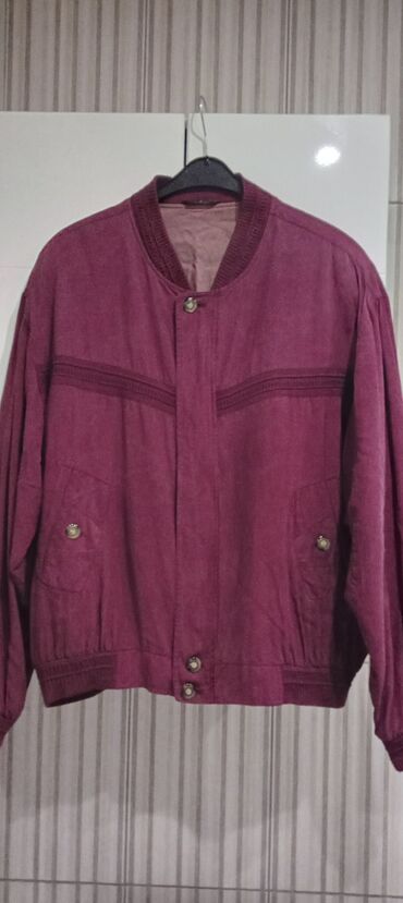 cene koznih jakni u istanbulu: Muška jakna za prelazno vreme, bordo boja, dva unutrasnja dzepa, L