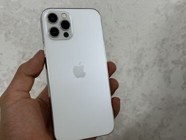 купить iphone: IPhone 12 Pro, Б/у, 128 ГБ, Белый, Зарядное устройство, Защитное стекло, Чехол, 85 %