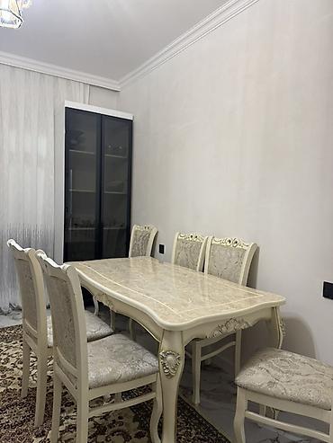 masa yumru: Klassik üslubda yemək otağı dəsti – Dəst: 1 yemək masası + 6 stul – — 2