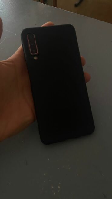 телефон ми 7: Samsung Galaxy A7 2018, Б/у, 64 ГБ, цвет - Розовый, 2 SIM