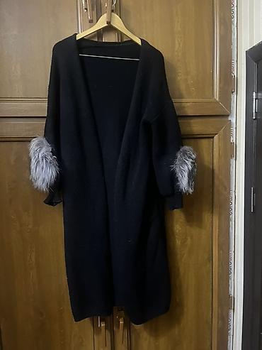 oversize jaket: Qadınlar üçün uzun kardiqan/palto tipli üst geyim. - Rəng: qara - — 1