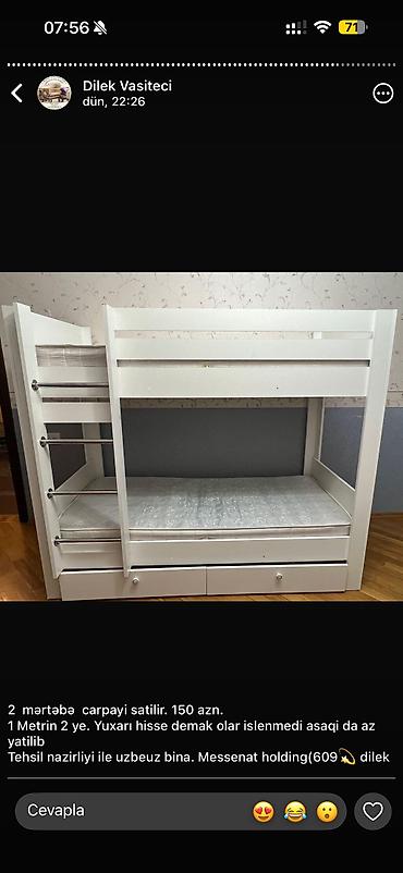 işlenmiş carpayi: Oğlan və qız üçün, İşlənmiş, Çarpayı — 1