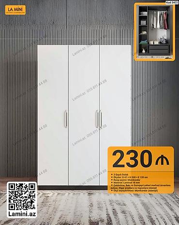 LA MINI – 3 qapılı dolab - Ölçü: 47 × 200 × 120 sm - Rəng seçimi lalafo.az -da LA MINI – 3 qapılı dolab - Ölçü: 47 × 200 × 120 sm - Rəng seçimi