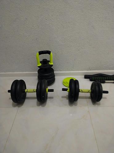 işlənmiş qantel: Çoxfunksiyalı ev fitnes dəsti yenidir istifadə olunmayıb Xırdalandadlr — 1