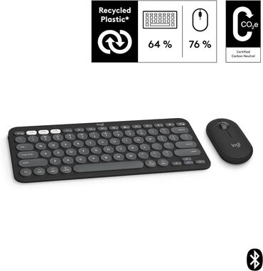 Компьютерные мышки: Logitech Pebble Combo 2 состоит из клавиатуры K380s и мыши M350s с