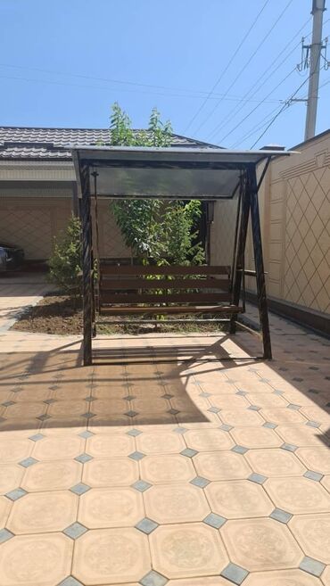 Садовые качели: Садовые качели Металл, Со спинкой, С крышей — 14