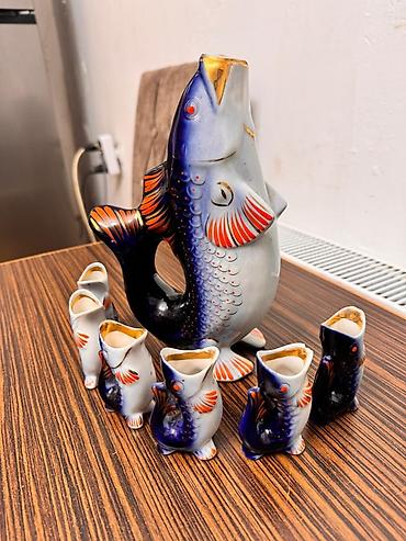 ag baliq: Porcelan “balıq” dəstı – sürahi və stəkanlar - Material — 1