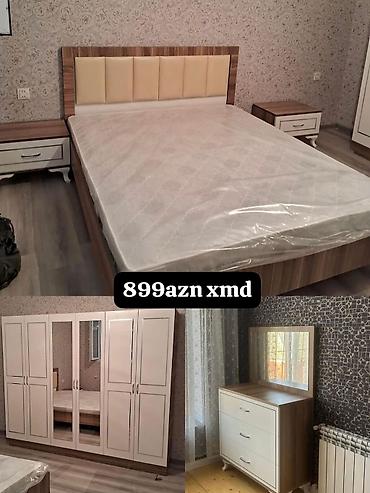 dest mebel: Yataq otağı mebel dəsti Dəst tərkibi: - İkili çarpayı, yumşaq — 1