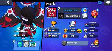 kontur: Brawl Stars hesabıdır. Hesabda Edgar personajı var. Profilində KDS |