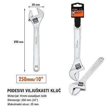 KMT podesivi viljuškasti ključ 250 mm (10”) Opis: - Ključ sa na lalafo.rs KMT podesivi viljuškasti ključ 250 mm (10”) Opis: - Ključ sa