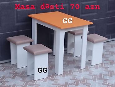 oyun stul: Mətbəx üçün, Yeni, Açılmayan, Kvadrat masa, 4 stul — 4