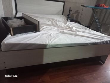 кровать спальни: Уктоочу бөлмө гарнитуру, Эки кишилик керебет, ДСП