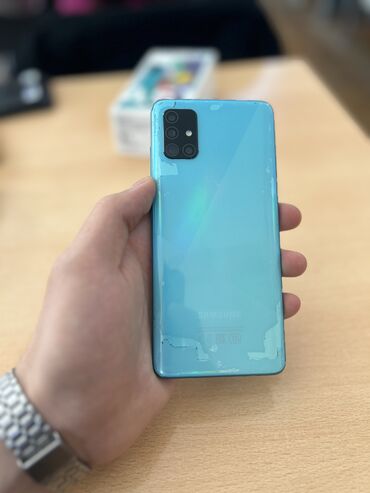 qizilin satisi 2018: Samsung A51, 64 ГБ, цвет - Голубой, Сенсорный, Отпечаток пальца, Беспроводная зарядка