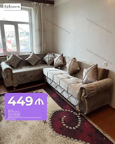 hava divani: Künc divan, Qonaq otağı üçün, Parça, Bazalı, Açılan — 1