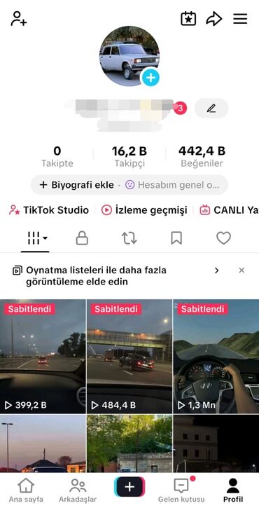 bmw 3 серия 320i mt: 16.2 K Tiktok səyfəsi satılır Aktivliyi super vəziyyətdə panel qəti