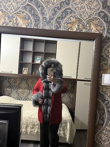 ансари хиджаб: Женская парка HONGZEFU, ярко‑красного цвета с объемным натуральным — 2