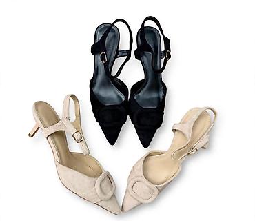 lakovane gleznjace: Ženske slingback cipele sa špicastim vrhom i niskom potpeticom (kitten — 1
