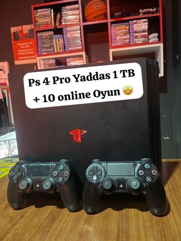 ps diskləri: Ps 4 Pro Yaddas 1 TB Yaddasında 10 Eded onlıne Oyun Var ustunde 2 Eded