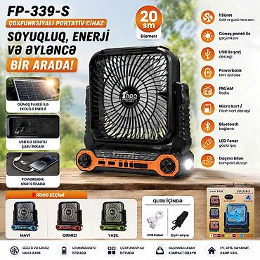 stolustu kondisioner: FP-339-S Çoxfunksiyalı Portativ sərinkeş radio powerbank fənər . ❄️ — 8