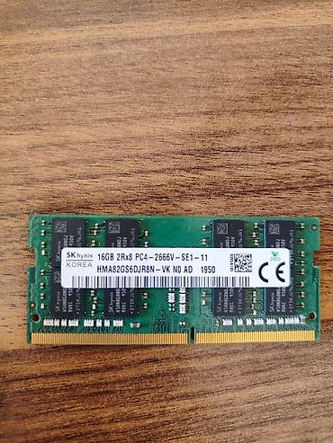 komputer ehtiyat hisseleri: Operativ yaddaş (RAM) Kingston, 16 GB, 3600 Mhz, DDR4, Noutbuk üçün, İşlənmiş — 2