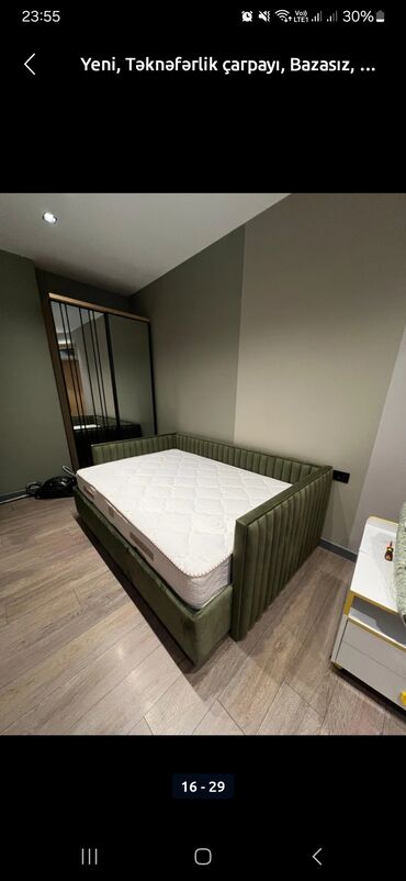 Çarpayılar: Yeni, Təknəfərlik çarpayı, Bazasız, Matras ilə, Siyirməsiz — 19