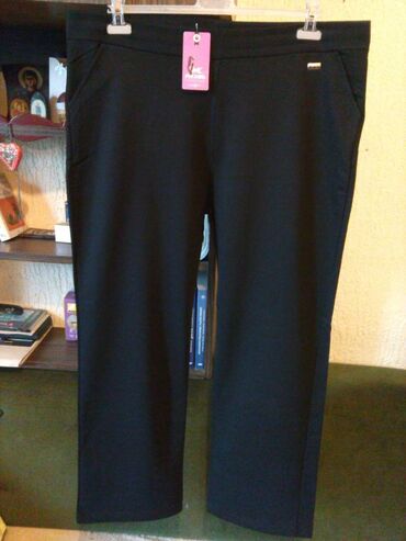 zenske pantalone sa dzepovima: 3XL (EU 46), 4XL (EU 48), 5XL (EU 50), Jednobojni, bоја - Crna