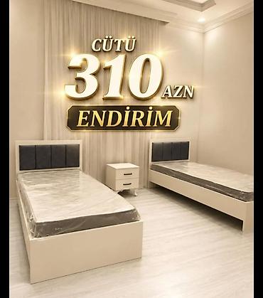 İki ədəd tək nəfərlik çarpayı dəsti - Komplekt: 2 ədəd tək çarpayı +