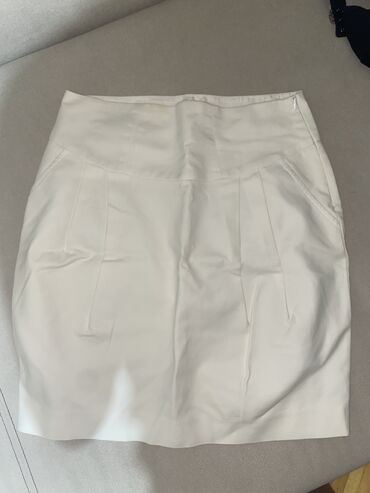 kožna suknja stradivarius: S (EU 36), Midi, color - White