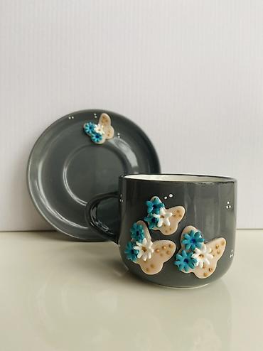 sərv: Çay dəsti, rəng - Boz, Keramika — 5