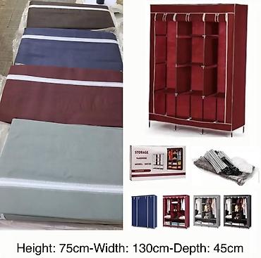 Paltar dolabları, qarderoblar: Paltar dolabi Qarderob Parça örtüklü portativ dolab – 130x170 — 8