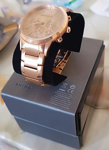 Aksesuarlar: Emporio Armani kişi qol saatı – zərif “rose gold” tonunda metal korpus — 2
