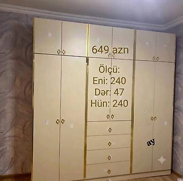 Geniş qapılı paltar dolabı Ölçülər: - En: 240 sm - Dərinlik: 47 sm -