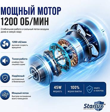 cool storm t90: "Starlux 3312" Ventilyator 3 Sürət Ayarlı 5 Fırlanan qanad 45VT . ❄️ — 6