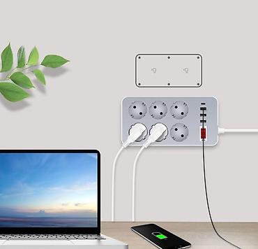 iphone cable: Удлинитель-Переноска с 6 розетками, 3 USB Портами и 1 TYPE-C Портом — 3