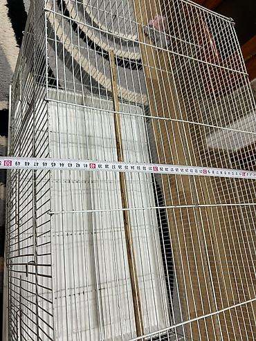quş yuvasi: Böyük ölçülü quş qəfəsi - Material: möhkəm metal tor, ağ rəng - — 8