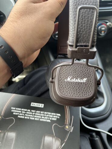 Б/у Проводные Наушники, Marshall, цвет - Коричневый