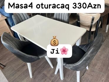 Masa və oturacaq dəstləri: Yeni, 4 stul