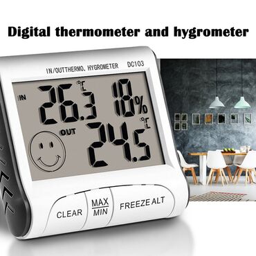 su üçün termometrlər: Termometr " DC-103 " ▪️Termometr Hiqrometr ▪️Model: DC-103 ▪️Otaq ve