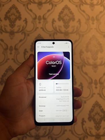 data modem sim card: Oppo A5, 128 GB, rəng - Gümüşü, Barmaq izi, İki sim kartlı, Face ID — 8