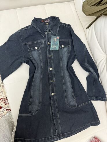 женские джинсовые шорты с завышенной талией: Джинсовая куртка, Приталенная модель, Осень-весна, XL