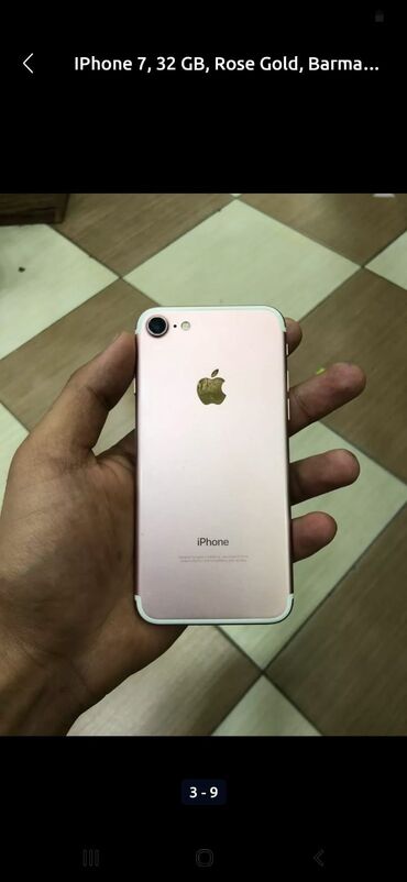 iphone 7 işlenmiş qiymeti: IPhone 7, 32 GB, Rose Gold, Barmaq izi