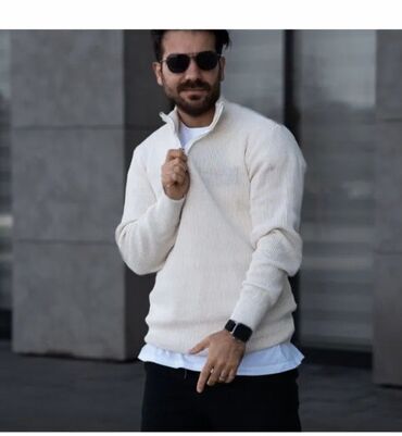 oversize jaket: Jaket yarım zəncirbəndli. Kazak Trendyoldan alınıb istifadə edilməyib