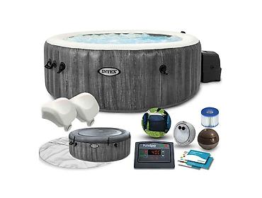 baseni: Peşəkar Intex 28442 PureSpa Greywood Deluxe (216x71 sm) Masaj Hovuzu — 1
