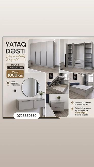 mebel alan: Yataq Dəsti – zövq və rahatlıq bir yerdə Komplektin tərkibi: - Geniş — 1