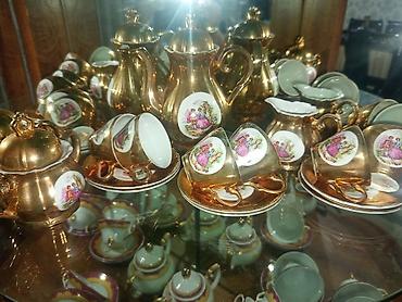 cay termosu: Çay dəsti, rəng - Qızılı, Farfor, Yaponiya — 1