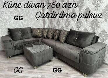 Masa və oturacaq dəstləri: Künc divan, Yeni, Açılan, Bazalı, Parça, Şəhərdaxili pulsuz çatdırılma