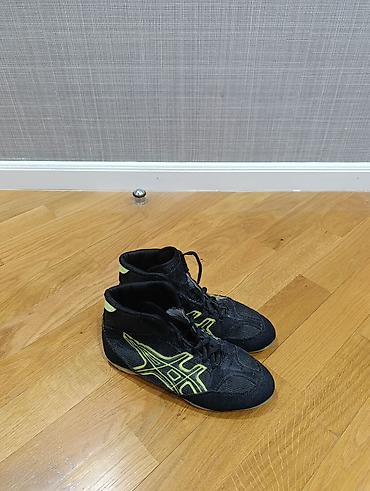 sambo ayaqqabı: ASICS güləş/yarış ayaqqabısı 1defe iwlenib - Rəng: qara, neon-sarı — 1